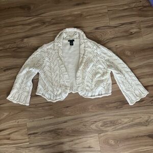 Elegant Cream Women's Knit Shrug